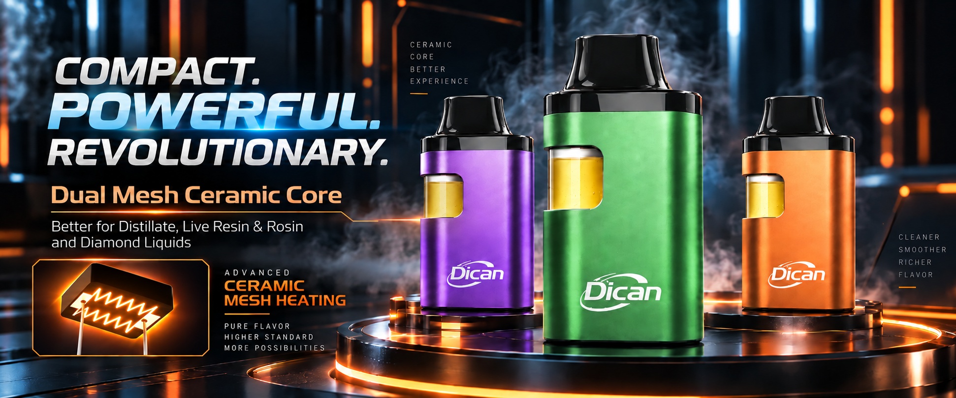 Vape con nucleo in ceramica a doppia maglia per oli di cannabis